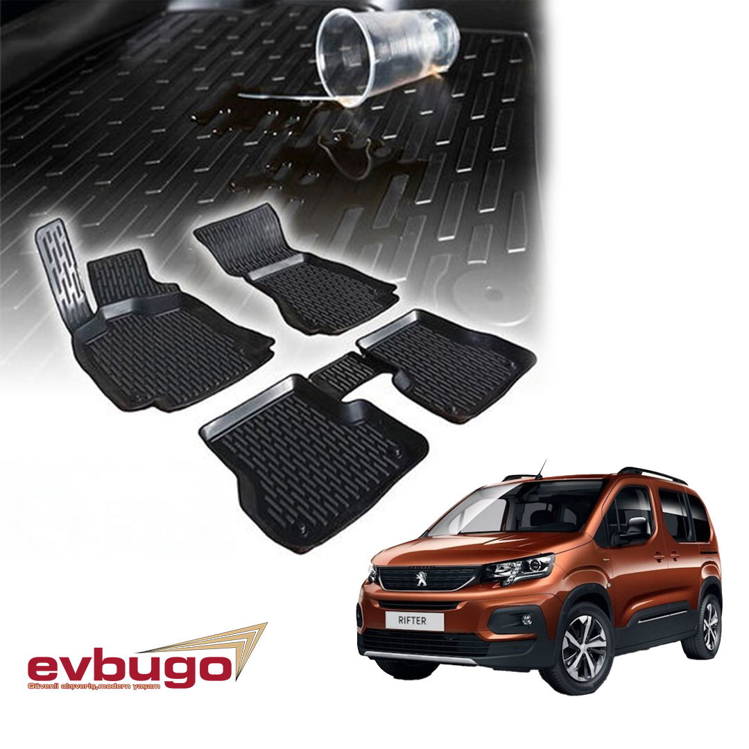 3D PASPAS SİYAH PEUGEOT RIFTER 2018+